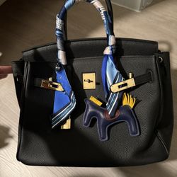 Genuine Leather Birkin 25 Dupe With Straps 