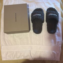 Dark grey balenciaga slides 