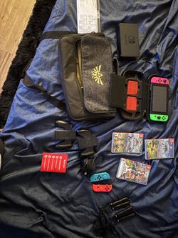 Nintendo switch with accessories