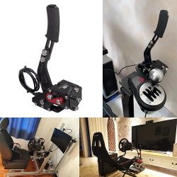 CNRAQR PC Racing Game USB Handbrake for 16Bit SIM for Racing Games, Compatible with Logitech G27 G29 G920 G923 T500 T300 Simulate Linear Handbrake(Onl