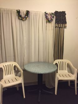 Round table with two chair