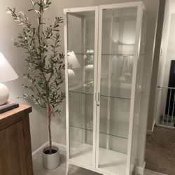 White Glass Door Cabinet