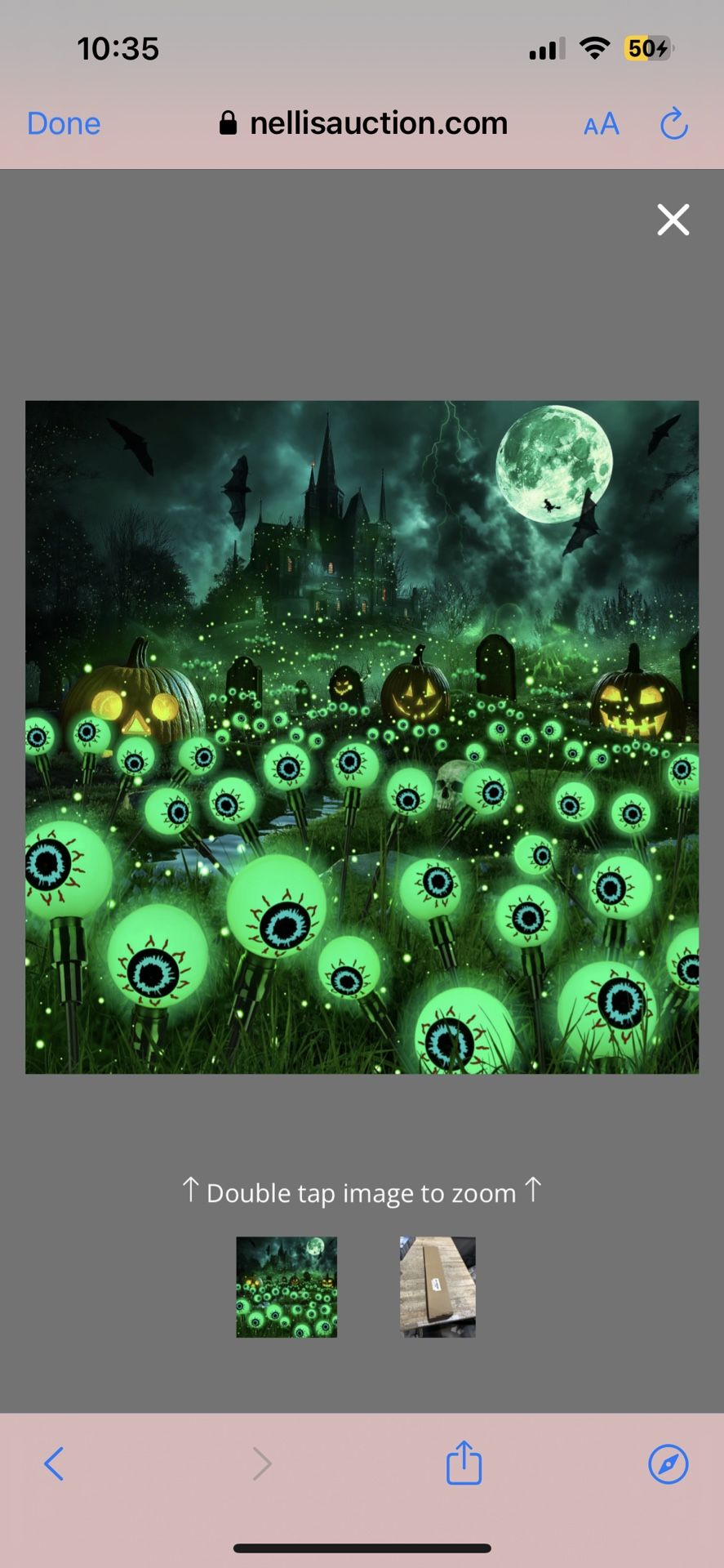 IBaycon 2 Pack 12 LED Solar Eyeball Lights, Halloween Decorations Firefly Lights Outdoor Waterproof, 2 Modes Solar Powered Swaying Light For Yard Gard