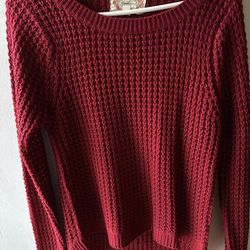 Women’s red knit sweater