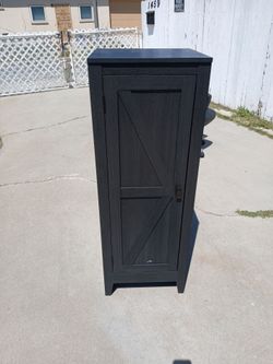 Black Farmhouse Single Door Storage Cabinet