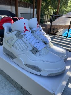 Jordan 4 Retro Fire Red Tech Gray Black sneakers in US 10