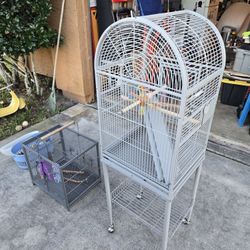 Birdcage and toys.