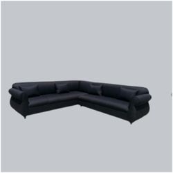BRAND NEW 9x9ft SECTIONAL SOFA COUCH,  BLACK MICROFIBER,  CUSTOM MADE AVAILABLE 