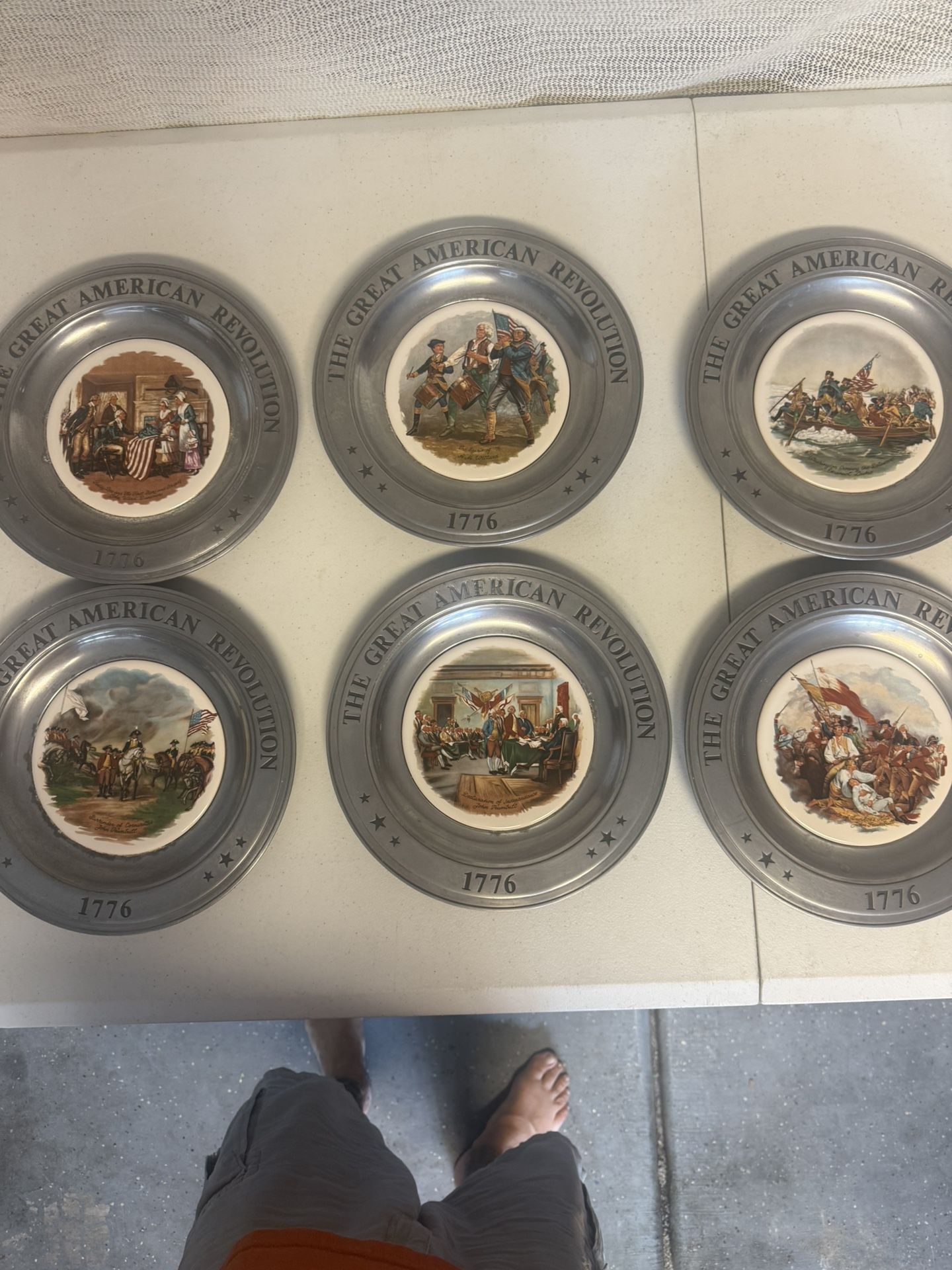 Set of 6 “The Great American Revolution” Pewter Plates