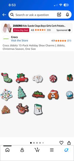 Crocs Jibbitz Christmas Charms  Tag states 13 Pack
