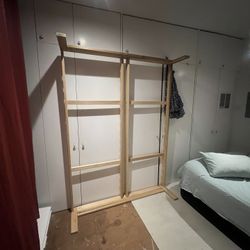 MUST GO : Solid wood queen platform bed frame