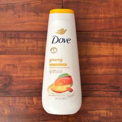 Dove GLOWING 24 Hr Renewing Body Wash: MANGO And ALMOND BUTTERS Scent; 20 oz