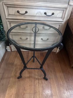 Glass heavy metal table