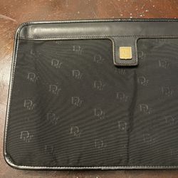 Dior Nylon Leather Clutch Bag RARE Pre-Owned