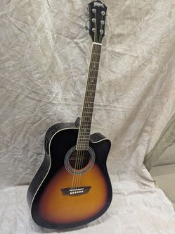 Washburn WA90CEVSB Acoustic Electric Guitar – Cutaway – Built-In Tuner