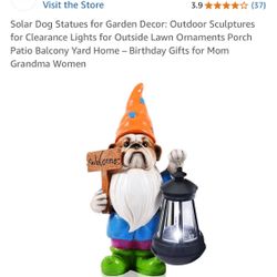 NACOME new solar, dog gnome statue