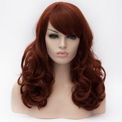 18” Long Curly Wig Bangs Heat Resistance
