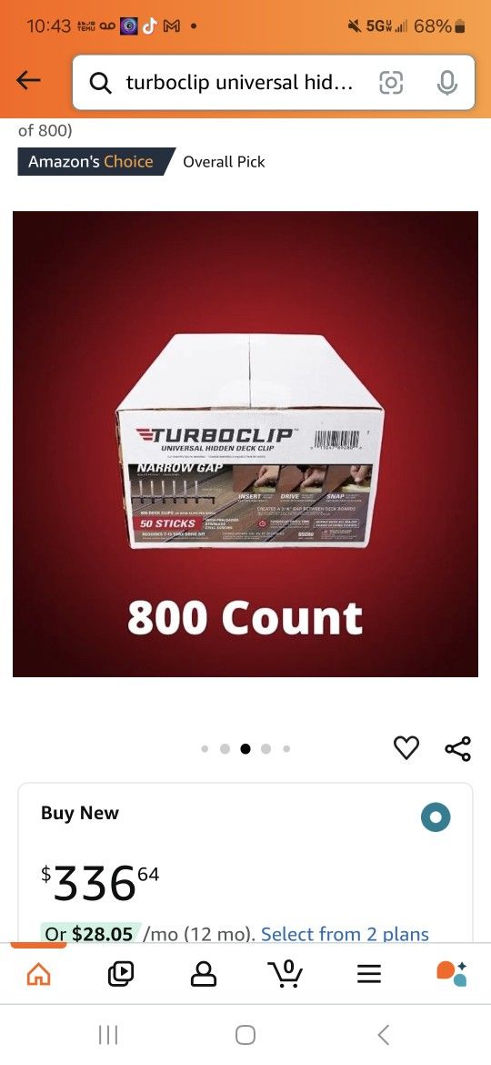TURBOCLIP UNIVERSAL HIDDEN DECK FASTENERS, 
