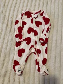 Carter's Just One You Baby Girl Footed Sleeper Pajamas Newborn (Heart Print)