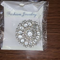 Silver Stoned Brooch 
