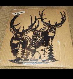 Deer Family Metal Wall Art