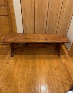 Solid wood bench