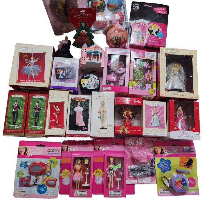 Mixed Lot Of Hallmark Barbie Christmas Ornaments & Gifts / Stocking Stuffers 90s