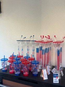 27 NEW 4th of July Tumblers cups with light