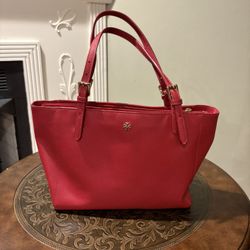 Designer Red Leather Tote, Excellent Condition. MUST GO TODAY