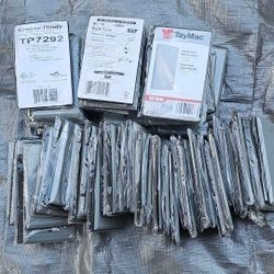 60 Pcs Weatherproof Single Gang Blank Outlet Cover, Gray, Steel 