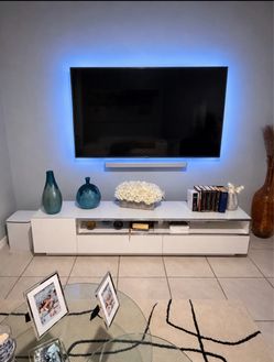 Vancouver White 86" TV Stand