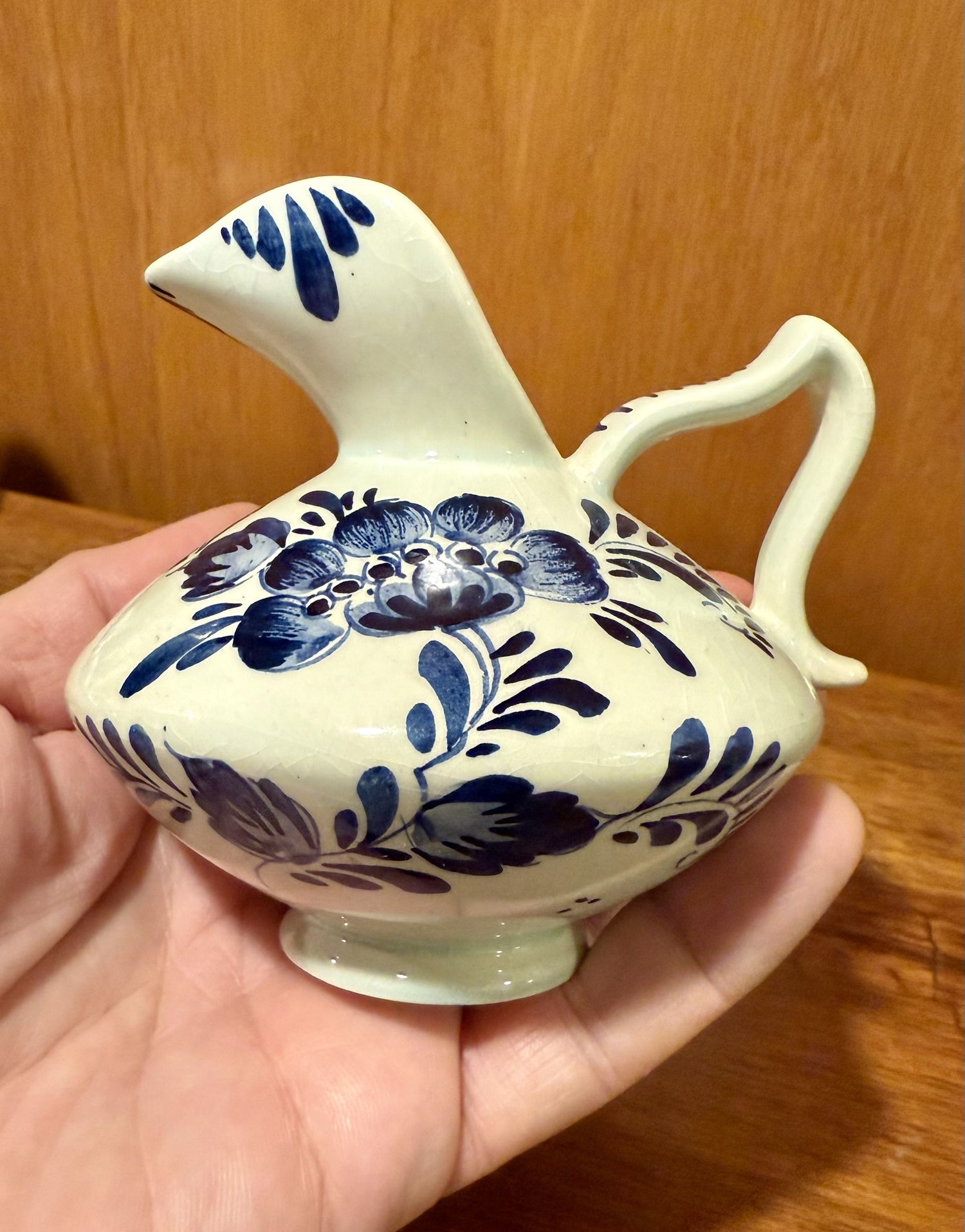 3.5” Vintage 70s Delft Blue Hand Painted Holland Jug Creamer Pitcher #514