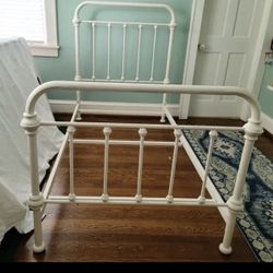 Twin bed frame, twin mattress and boxspring