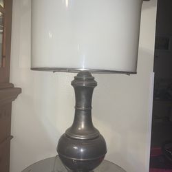 Unique Signed Art Deco 1920’s 1930’s Polished Chrome Lamp w Bakelite? shade