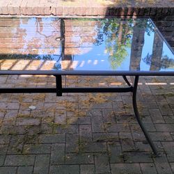 Tempered Glass Rectangular Outdoor Dining Table