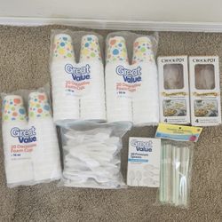 New Cups, Spoons, Forks, Serving ware, Straws