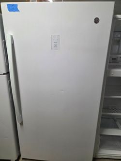 General electric upright frezzer 18 cubic brand new  from scratch and dent warranty Financing With Snap If You Qualify