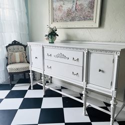 White Buffet Credenza Dresser Entry Table Etc 