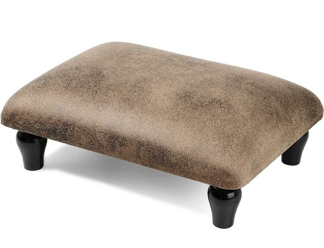 Small Foot Stool Ottoman with Stable Wood Legs