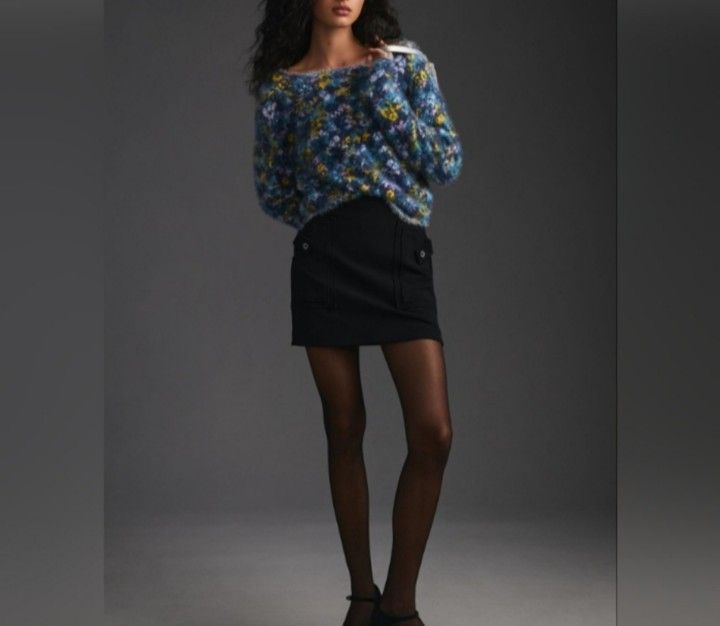 NWT Anthropologie Pilcro Cropped Eyelash Sweater Size XS