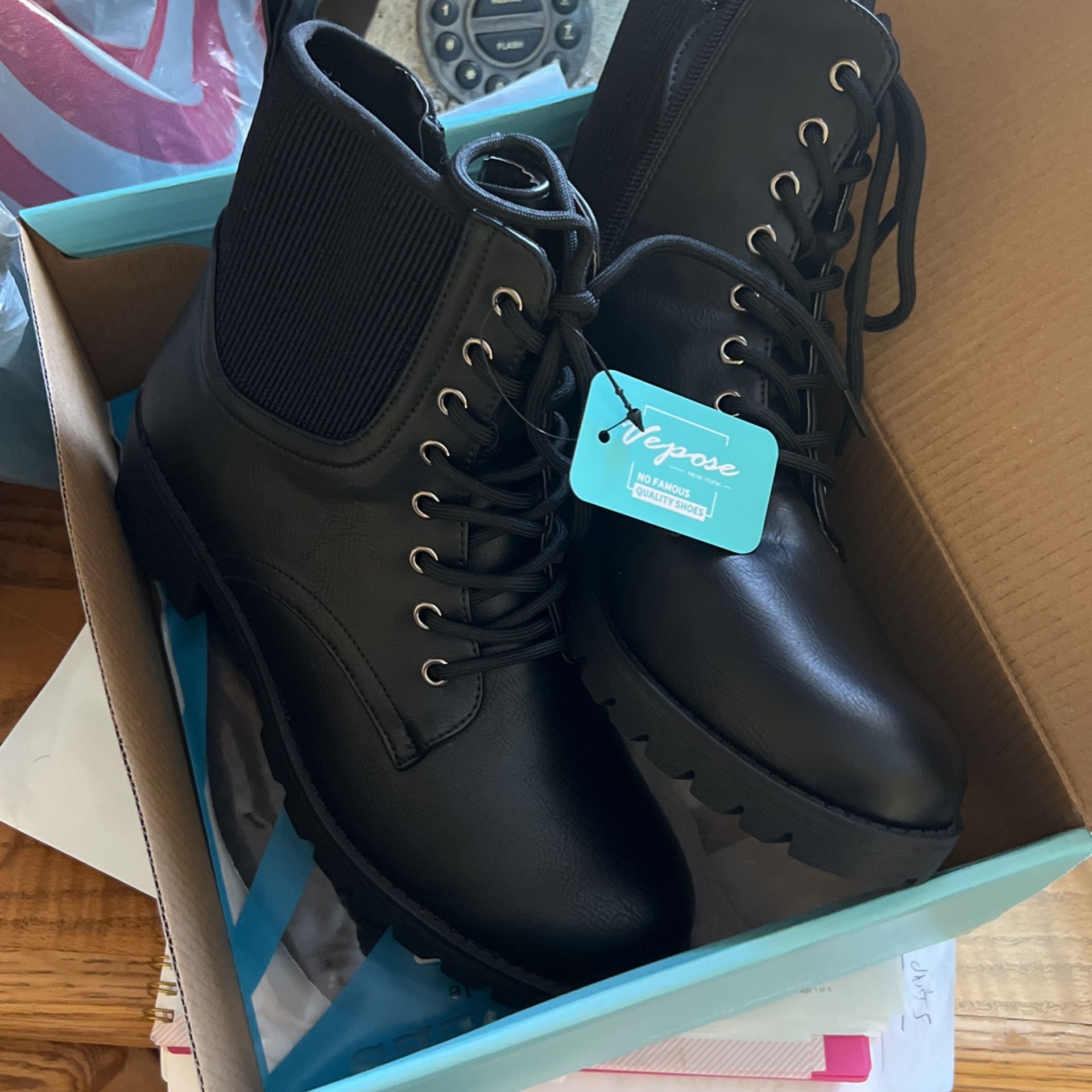 Brand New Black Boots Size 7.5