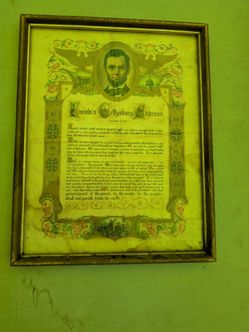 Vintage Abraham Lincoln Gettysburg Address Framed Lithograph Print Rosen Hilton