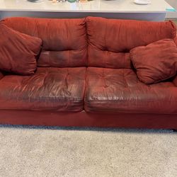 Red Couch with pull out bed