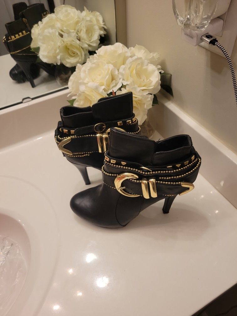 Black & Gold Booties