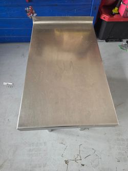Small Stainless Steel Work Table with Backsplash