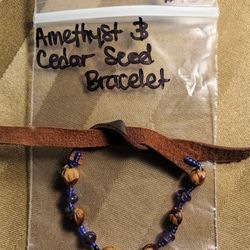 Amethyst Cedar Seed Bracelet 