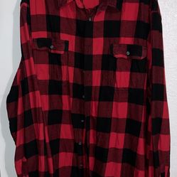 GEORGE Red and Black plaid flannel! Nice! Men’s 5XLT