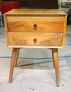 Wooden Side Table with Drawers