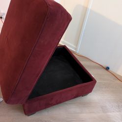 Red Storage Ottoman 