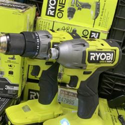 Ryobi 18 V Brushless Drill And Impact With Batteries And Charger